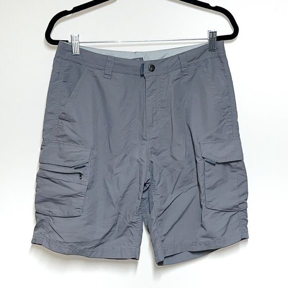 NWOT REI Nylon Sahara Bermuda Cargo Shorts Womens 9" Outdoor Hiking Grey Sz 8 - Picture 1 of 7